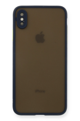 Newface iPhone XS Max Kılıf Montreal Silikon Kapak - Lacivert resmi