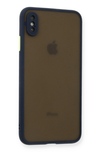 Newface iPhone XS Max Kılıf Montreal Silikon Kapak - Lacivert resmi