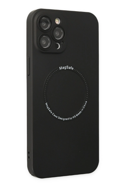 Newface iPhone 12 Pro Max Kılıf Jack Magneticsafe Lens Silikon - Siyah resmi