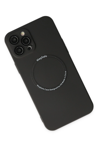 Newface iPhone 12 Pro Max Kılıf Jack Magneticsafe Lens Silikon - Siyah resmi