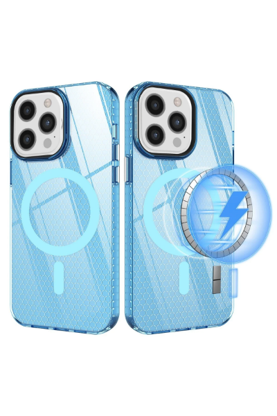 Newface iPhone 12 Pro Max Kılıf Beta Magneticsafe Silikon - Mavi resmi