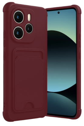 Newface Xiaomi Redmi Note 14 4G Kelvin Kartvizitli Silikon - Bordo resmi