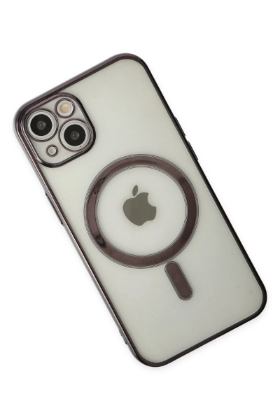 Newface iPhone 14 Plus Kılıf Magneticsafe Lazer Silikon - Siyah resmi