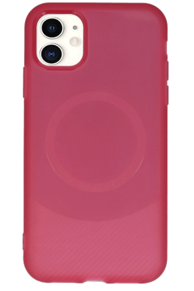 Newface iPhone 11 Kılıf Maya Karbon Kapak - Bordo resmi