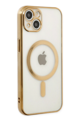 Newface iPhone 14 Plus Kılıf Magneticsafe Lazer Silikon - Gold resmi