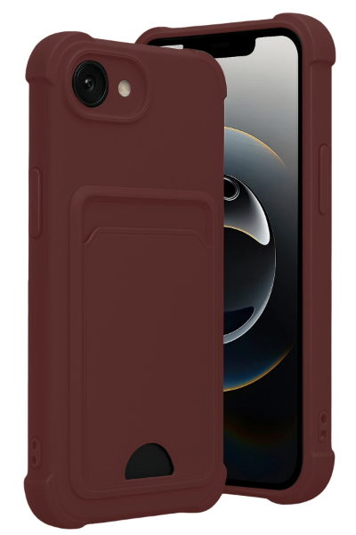 Newface Apple iPhone 16E Kelvin Kartvizitli Silikon - Bordo resmi