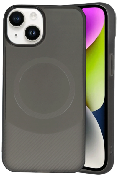 Newface iPhone 14 Kılıf Maya Karbon Kapak - Siyah resmi