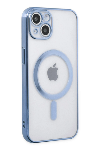 Newface iPhone 14 Plus Kılıf Magneticsafe Lazer Silikon - Sierra Blue resmi