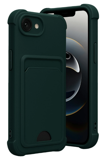 Newface Apple iPhone 16E Kelvin Kartvizitli Silikon - Koyu Yeşil resmi