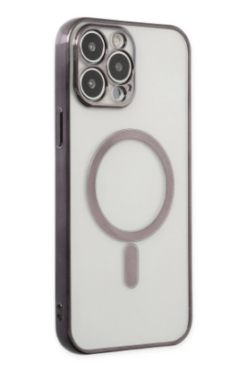 Newface iPhone 14 Pro Kılıf Magneticsafe Lazer Silikon - Siyah resmi