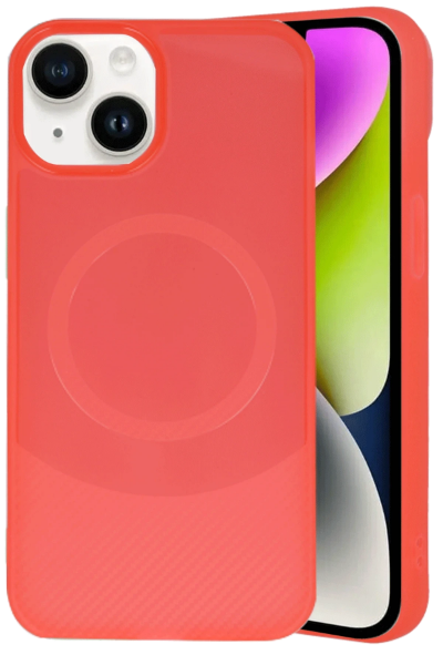 Newface iPhone 14 Kılıf Maya Karbon Kapak - Kırmızı resmi