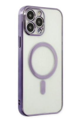 Newface iPhone 14 Pro Kılıf Magneticsafe Lazer Silikon - Mor resmi