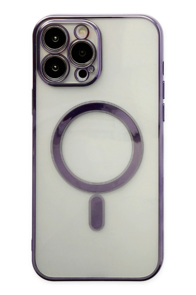 Newface iPhone 14 Pro Kılıf Magneticsafe Lazer Silikon - Mor resmi