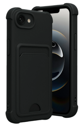 Newface Apple iPhone 16E Kelvin Kartvizitli Silikon - Siyah resmi