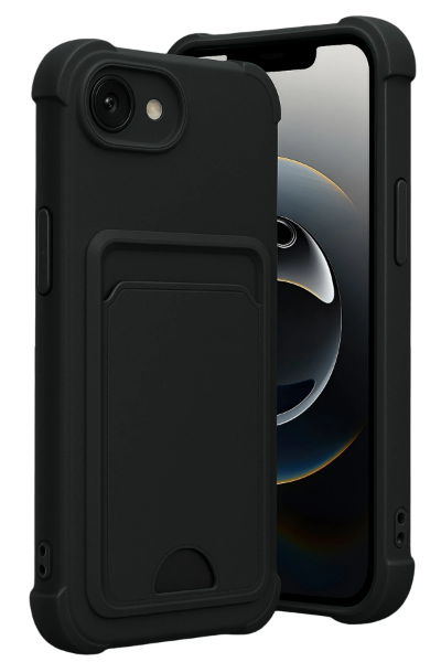 Newface Apple iPhone 16E Kelvin Kartvizitli Silikon - Siyah resmi