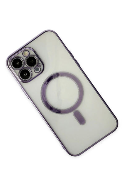 Newface iPhone 14 Pro Kılıf Magneticsafe Lazer Silikon - Mor resmi