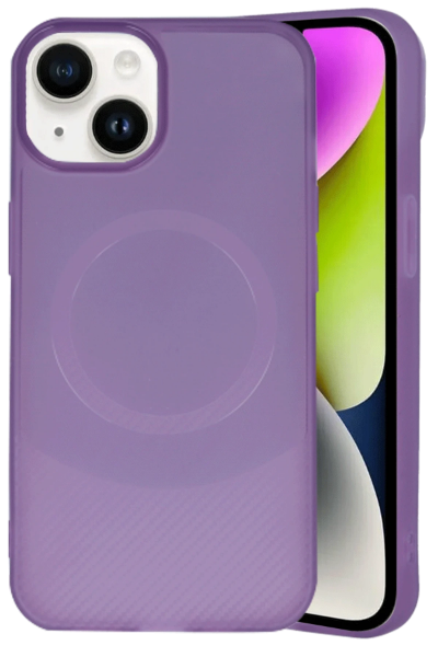 Newface iPhone 14 Kılıf Maya Karbon Kapak - Mürdüm resmi