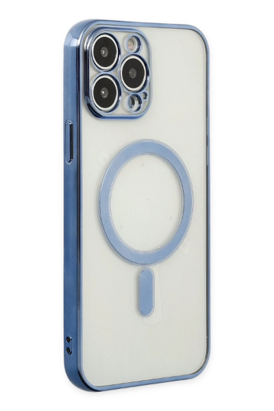 Newface iPhone 14 Pro Max Kılıf Magneticsafe Lazer Silikon - Sierra Blue resmi