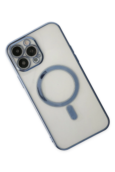 Newface iPhone 14 Pro Max Kılıf Magneticsafe Lazer Silikon - Sierra Blue resmi