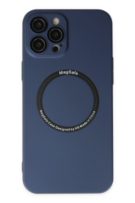 Newface iPhone 12 Pro Kılıf Jack Magneticsafe Lens Silikon - Lacivert resmi
