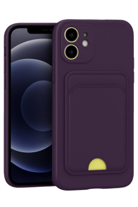 Newface iPhone 11 Kılıf Kelvin Kartvizitli Silikon - Derin Mor resmi