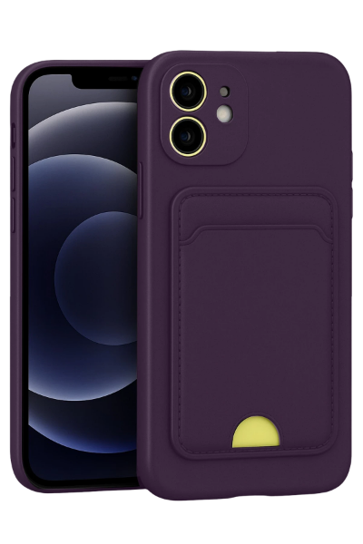 Newface iPhone 11 Kılıf Kelvin Kartvizitli Silikon - Derin Mor resmi