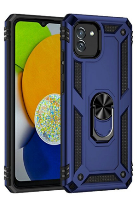 Newface Samsung Galaxy A03 Kılıf Sofya Yüzüklü Silikon Kapak - Lacivert resmi