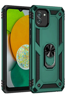 Newface Samsung Galaxy A03 Kılıf Sofya Yüzüklü Silikon Kapak - Yeşil resmi