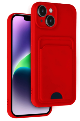 Newface iPhone 14 Kılıf Kelvin Kartvizitli Silikon - Kırmızı resmi