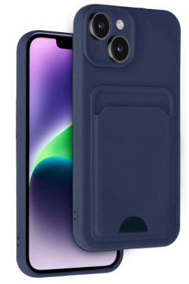 Newface iPhone 14 Kılıf Kelvin Kartvizitli Silikon - Lacivert resmi