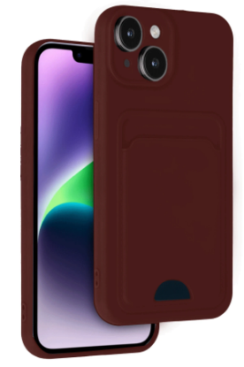 Newface iPhone 14 Kılıf Kelvin Kartvizitli Silikon - Bordo resmi