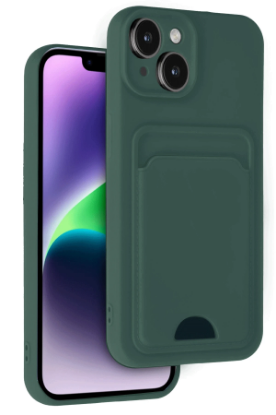 Newface iPhone 14 Kılıf Kelvin Kartvizitli Silikon - Koyu Yeşil resmi