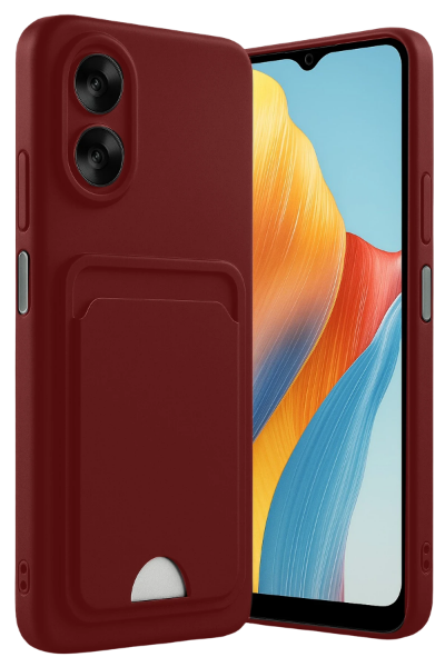 Newface Oppo A38 Kılıf Kelvin Kartvizitli Silikon - Bordo resmi