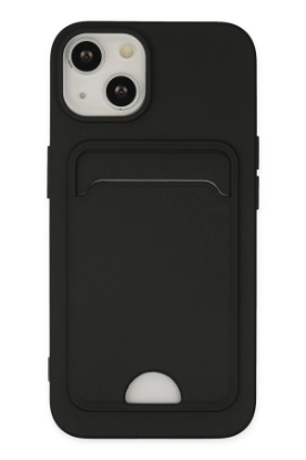 Newface iPhone 14 Plus Kılıf Kelvin Kartvizitli Silikon - Siyah resmi