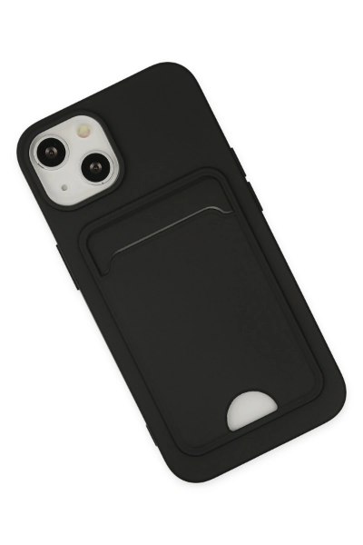 Newface iPhone 14 Plus Kılıf Kelvin Kartvizitli Silikon - Siyah resmi