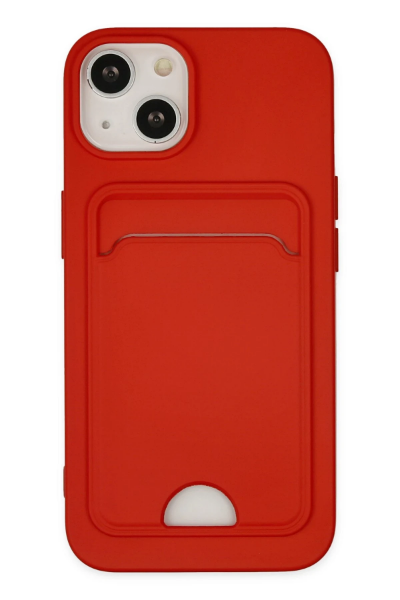 Newface iPhone 14 Plus Kılıf Kelvin Kartvizitli Silikon - Kırmızı resmi