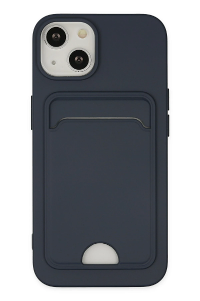 Newface iPhone 14 Plus Kılıf Kelvin Kartvizitli Silikon - Lacivert resmi