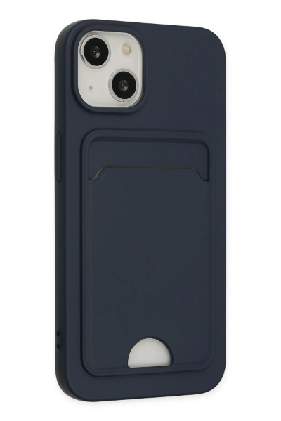 Newface iPhone 14 Plus Kılıf Kelvin Kartvizitli Silikon - Lacivert resmi