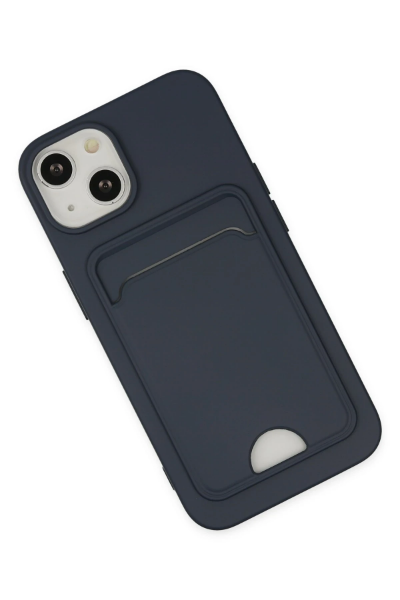 Newface iPhone 14 Plus Kılıf Kelvin Kartvizitli Silikon - Lacivert resmi