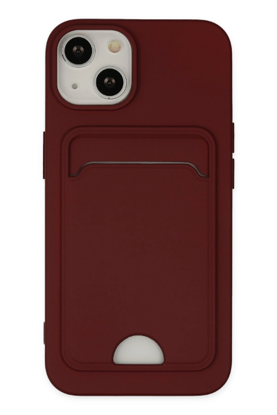 Newface iPhone 14 Plus Kılıf Kelvin Kartvizitli Silikon - Bordo resmi