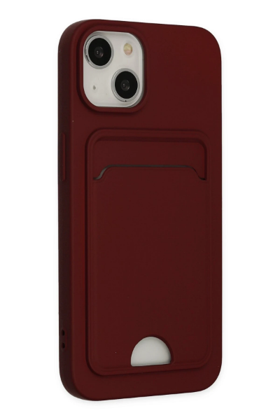 Newface iPhone 14 Plus Kılıf Kelvin Kartvizitli Silikon - Bordo resmi