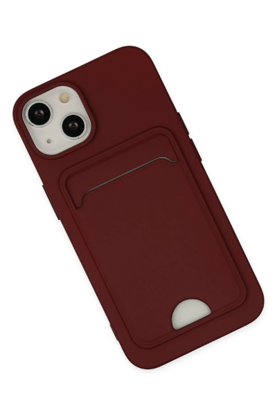 Newface iPhone 14 Plus Kılıf Kelvin Kartvizitli Silikon - Bordo resmi