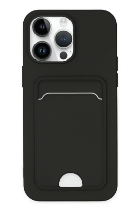 Newface iPhone 14 Pro Kılıf Kelvin Kartvizitli Silikon - Siyah resmi