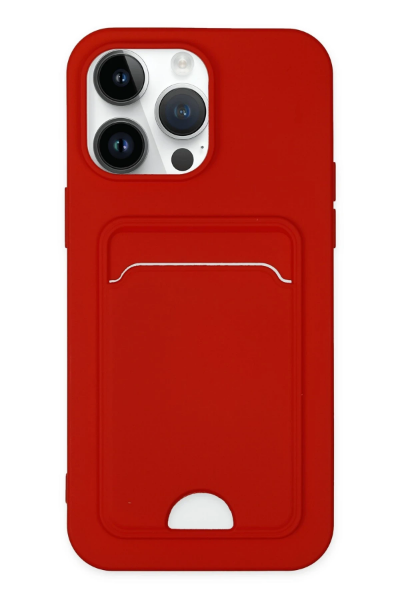 Newface iPhone 14 Pro Kılıf Kelvin Kartvizitli Silikon - Kırmızı resmi