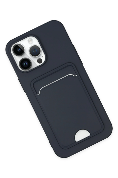 Newface iPhone 14 Pro Kılıf Kelvin Kartvizitli Silikon - Lacivert resmi