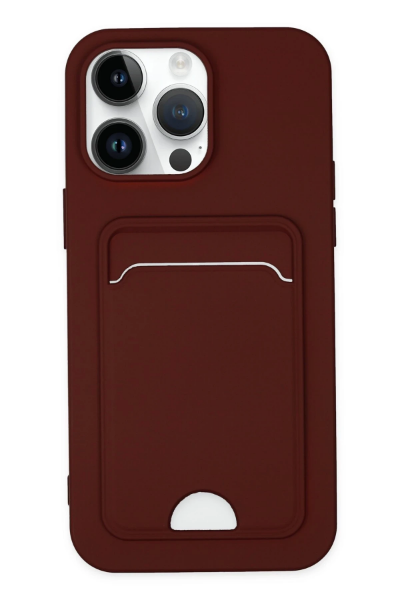 Newface iPhone 14 Pro Kılıf Kelvin Kartvizitli Silikon - Bordo resmi