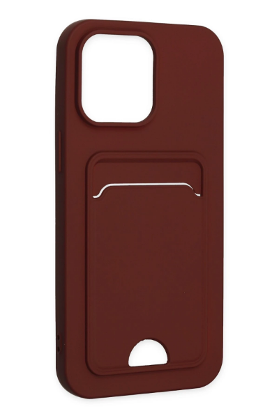 Newface iPhone 14 Pro Kılıf Kelvin Kartvizitli Silikon - Bordo resmi