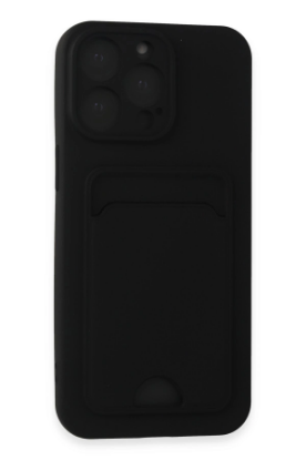 Newface iPhone 14 Pro Max Kılıf Kelvin Kartvizitli Silikon - Siyah resmi