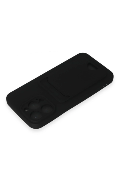 Newface iPhone 14 Pro Max Kılıf Kelvin Kartvizitli Silikon - Siyah resmi