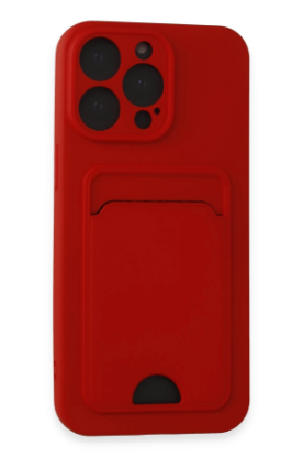 Newface iPhone 14 Pro Max Kılıf Kelvin Kartvizitli Silikon - Kırmızı resmi